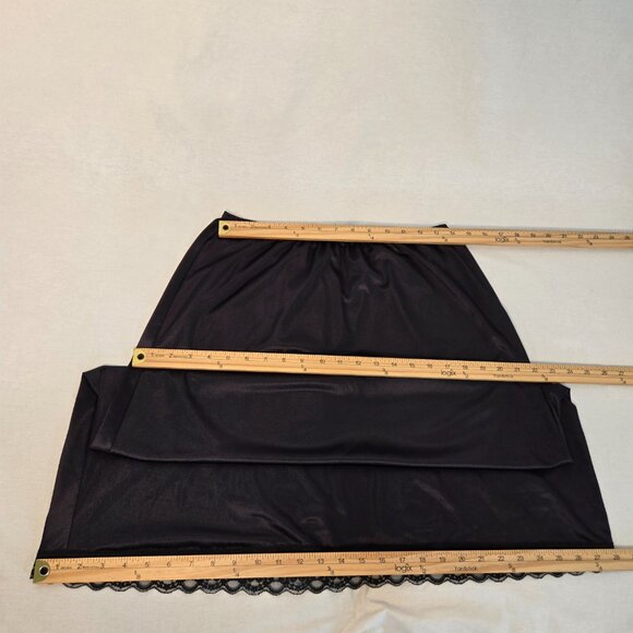 USA Vintage DEENA Fairy Girly BOHO Semi-Sheer Black Silky Half Slip Skirt Size L - Picture 16 of 16